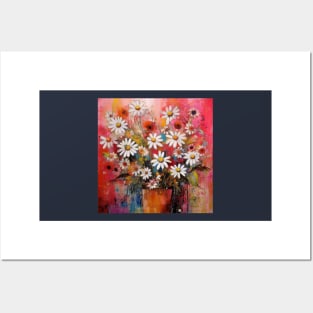 Bouquet of Daisies and Poppies in a Vase Posters and Art